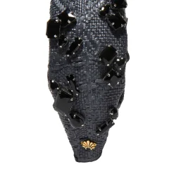 JET CANDY CRYSTAL RAFFIA KNOTTED HEADBAND