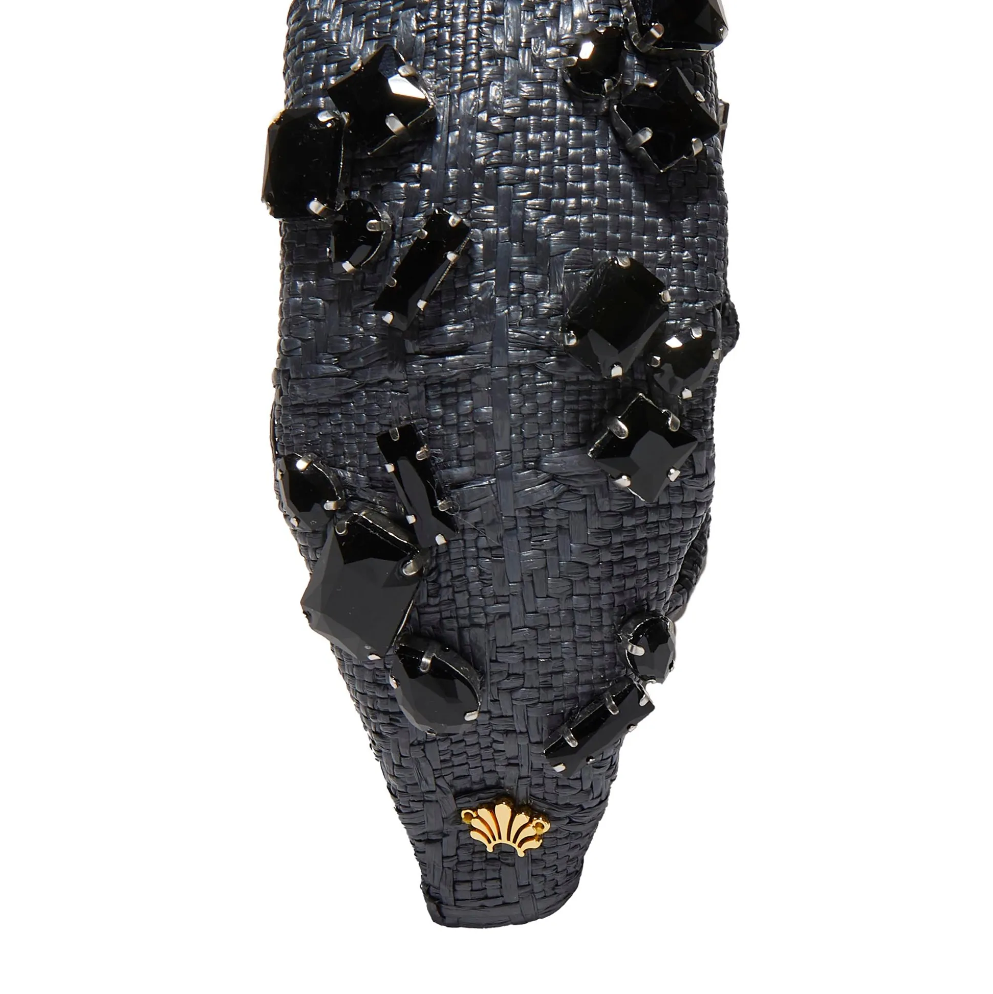 JET CANDY CRYSTAL RAFFIA KNOTTED HEADBAND