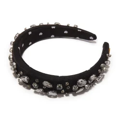 JET CRYSTAL EMBELLISHED ALICE HEADBAND