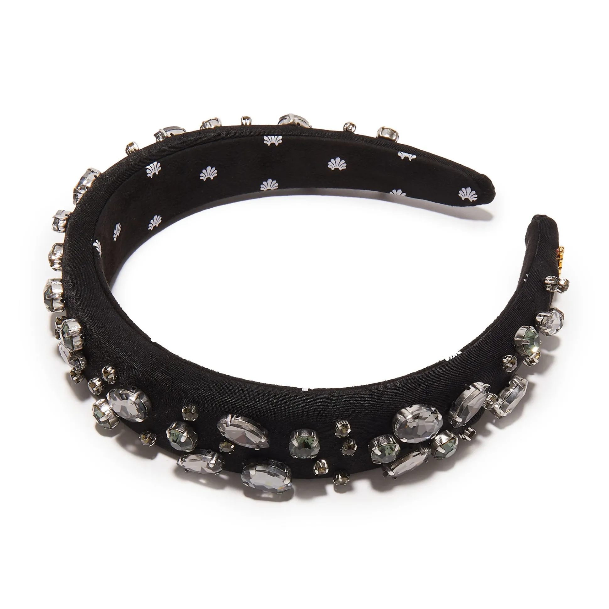 JET CRYSTAL EMBELLISHED ALICE HEADBAND