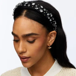 JET CRYSTAL EMBELLISHED ALICE HEADBAND