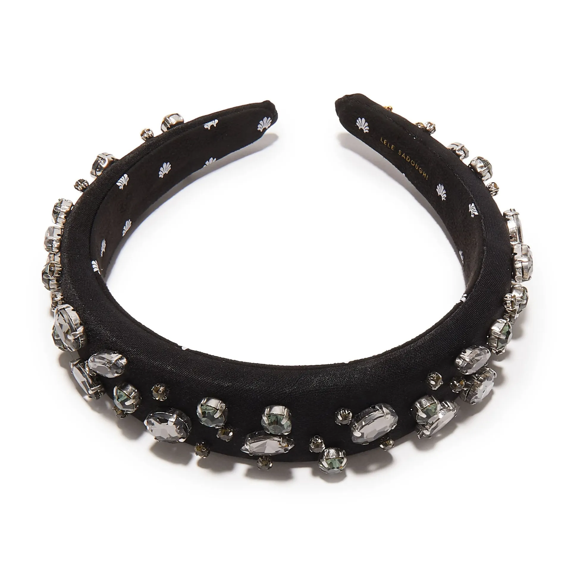 JET CRYSTAL EMBELLISHED ALICE HEADBAND