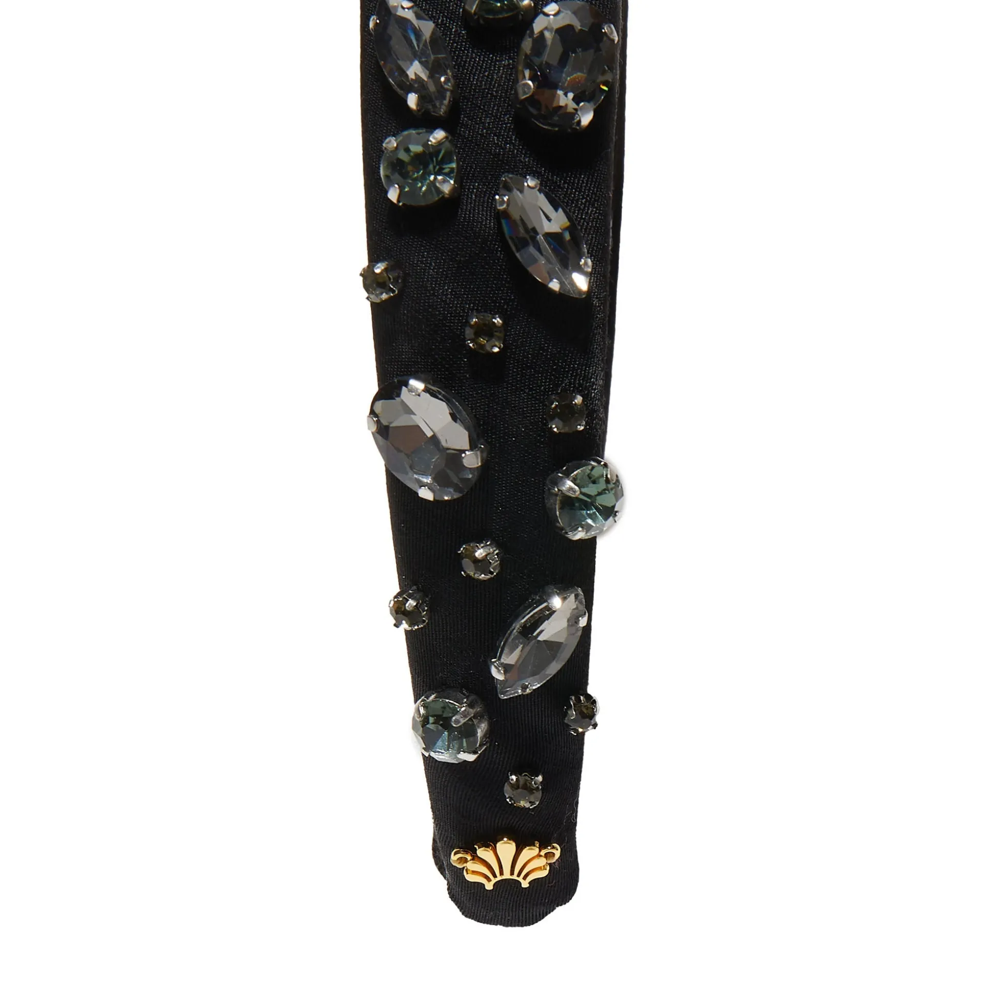 JET CRYSTAL EMBELLISHED ALICE HEADBAND