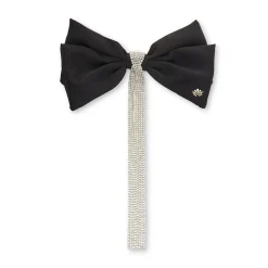 JET CRYSTAL KRISTINA CRYSTAL BOW BARRETTE