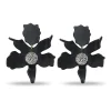 JET CRYSTAL LILY EARRINGS