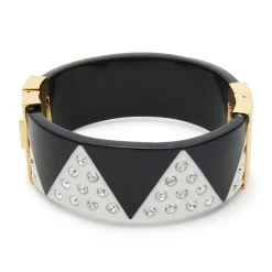 JET IVORY HARLEQUIN HINGED CUFF