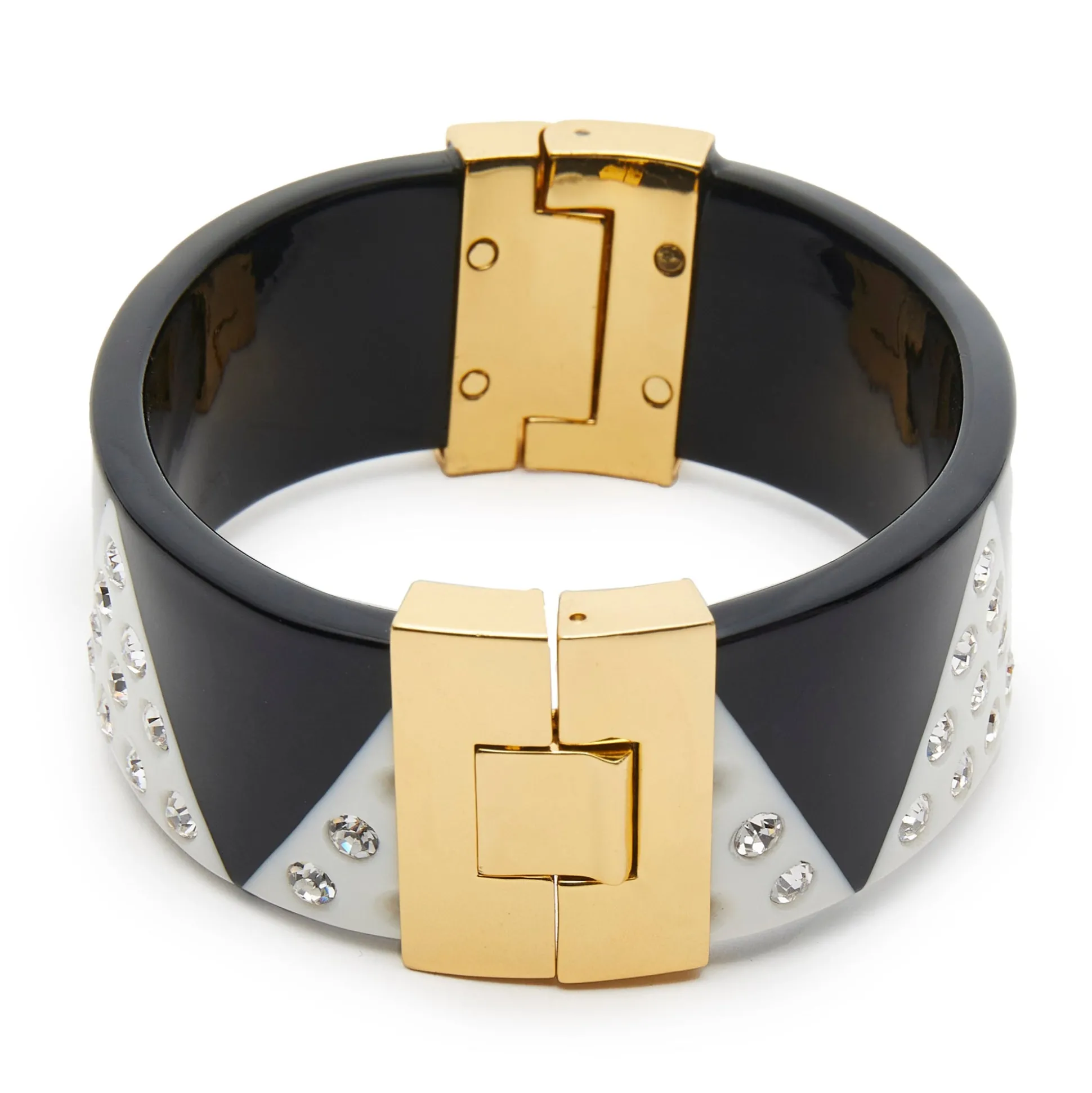 JET IVORY HARLEQUIN HINGED CUFF
