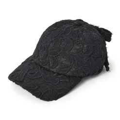 JET LACE BOW EMBELLISHED BASEBALL CAP