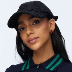 JET LACE BOW EMBELLISHED BASEBALL CAP