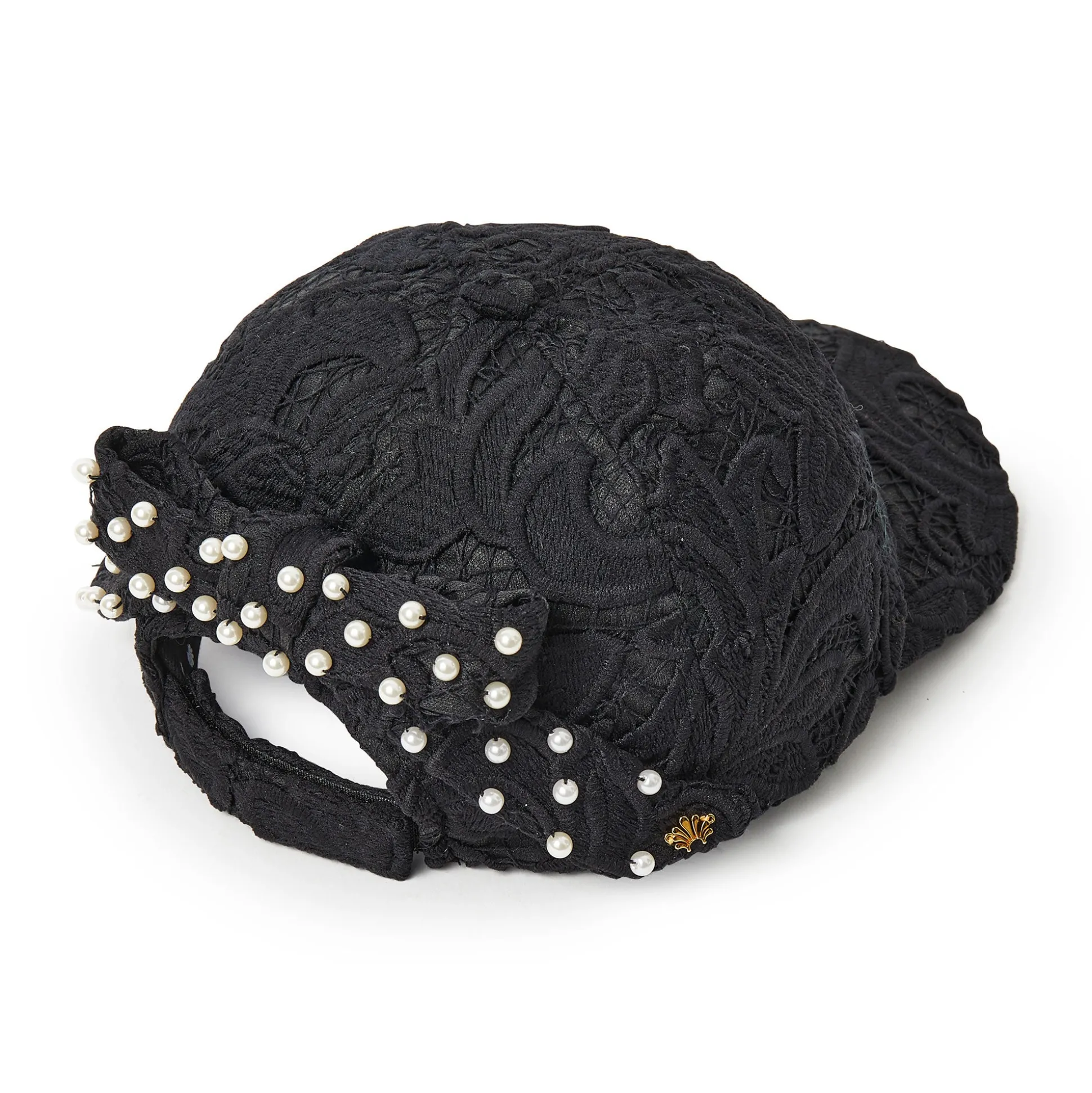 JET LACE BOW EMBELLISHED BASEBALL CAP