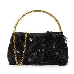 JET MARLOWE FLORAL APPLIQUE HANDBAG