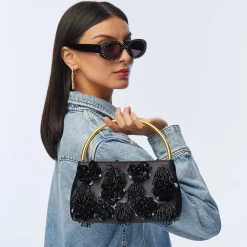 JET MARLOWE FLORAL APPLIQUE HANDBAG