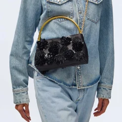 JET MARLOWE FLORAL APPLIQUE HANDBAG