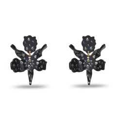 JET SPARKLE SMALL PAPER LILY EARRINGS