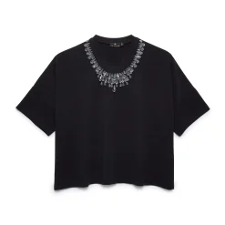 JET TEARDROP CRYSTAL T-SHIRT