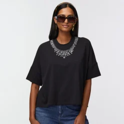 JET TEARDROP CRYSTAL T-SHIRT