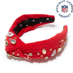 KANSAS CITY CHIEFS LELE SADOUGHI X NFL RED EMBELLISHED KNOTTED HEADBAND