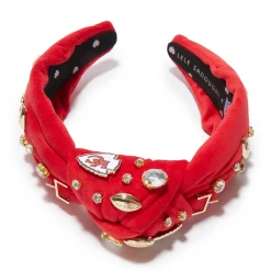 KANSAS CITY CHIEFS LELE SADOUGHI X NFL RED EMBELLISHED KNOTTED HEADBAND