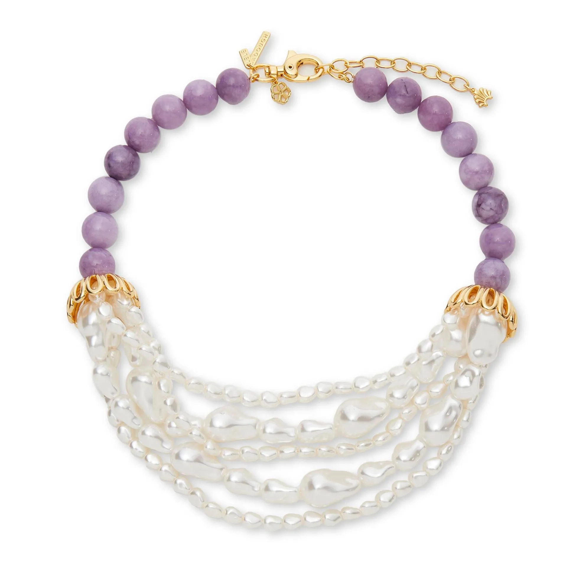 LELE SADOUGHI X TRINA TURK LAVENDER SKY PARAPLUIE STRAND NECKLACE