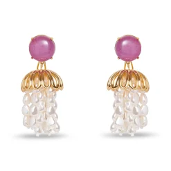 LELE SADOUGHI X TRINA TURK LAVENDER SKY PARAPLUIE STRUNG CHANDELIER EARRINGS