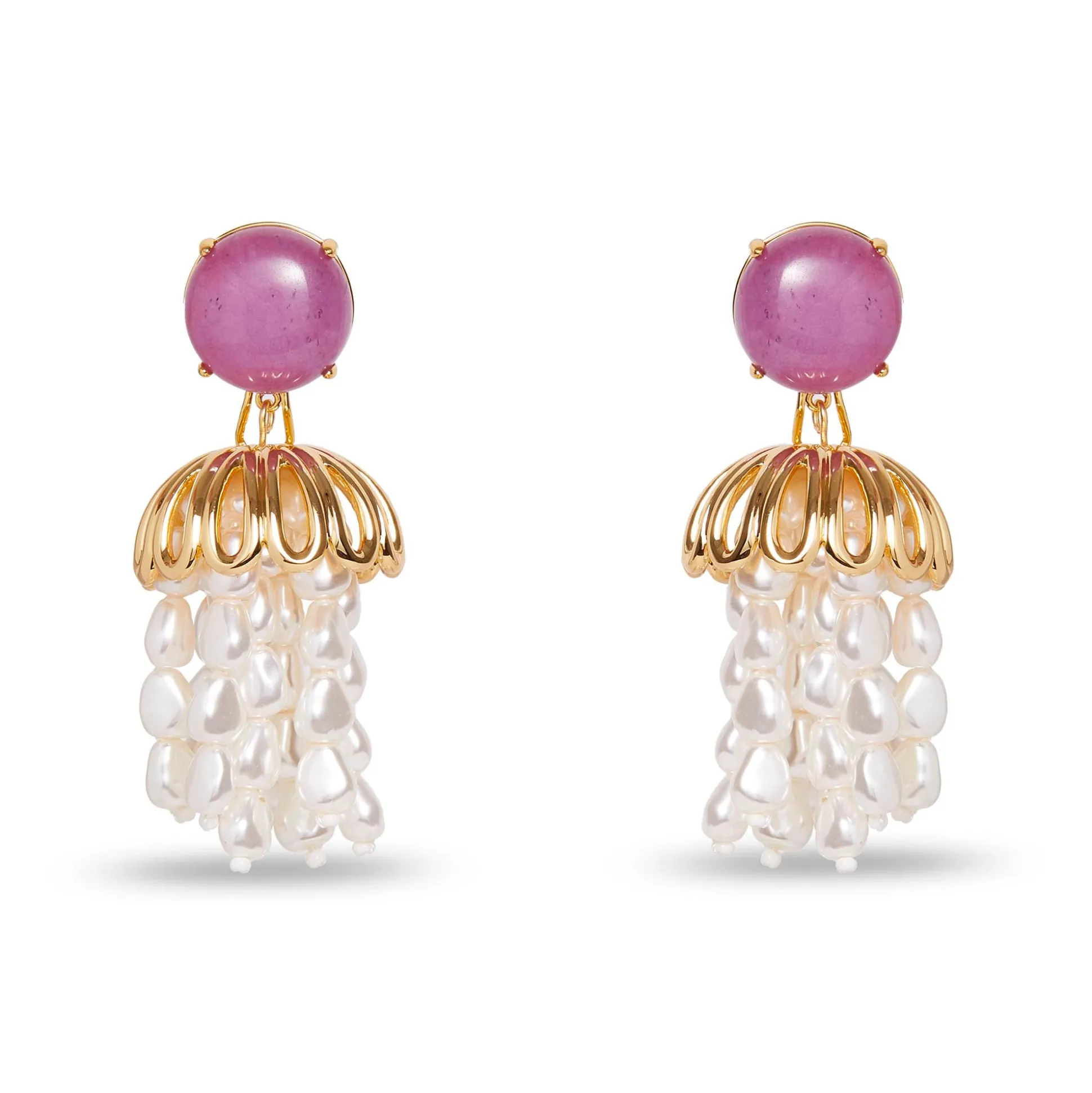 LELE SADOUGHI X TRINA TURK LAVENDER SKY PARAPLUIE STRUNG CHANDELIER EARRINGS