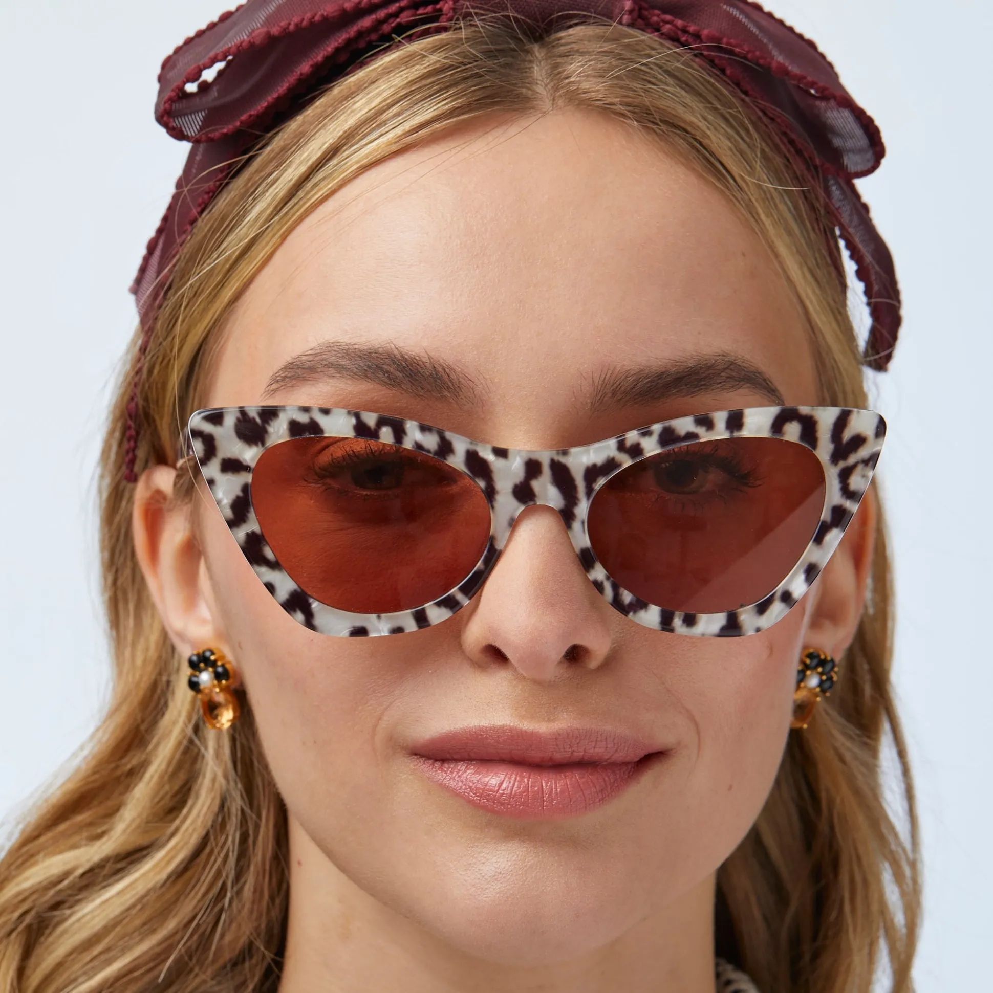LEOPARD DOWNTOWN CAT-EYE SUNGLASSES