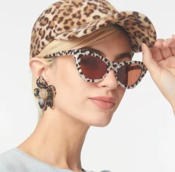 LEOPARD DOWNTOWN CAT-EYE SUNGLASSES