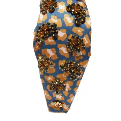 LEOPARD KNOTTED CRYSTAL HEADBAND