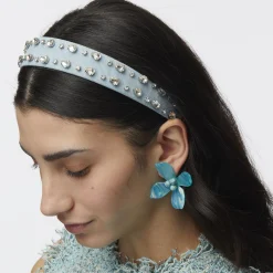 LIGHT DENIM BESSETTE CRYSTAL TRIM HEADBAND