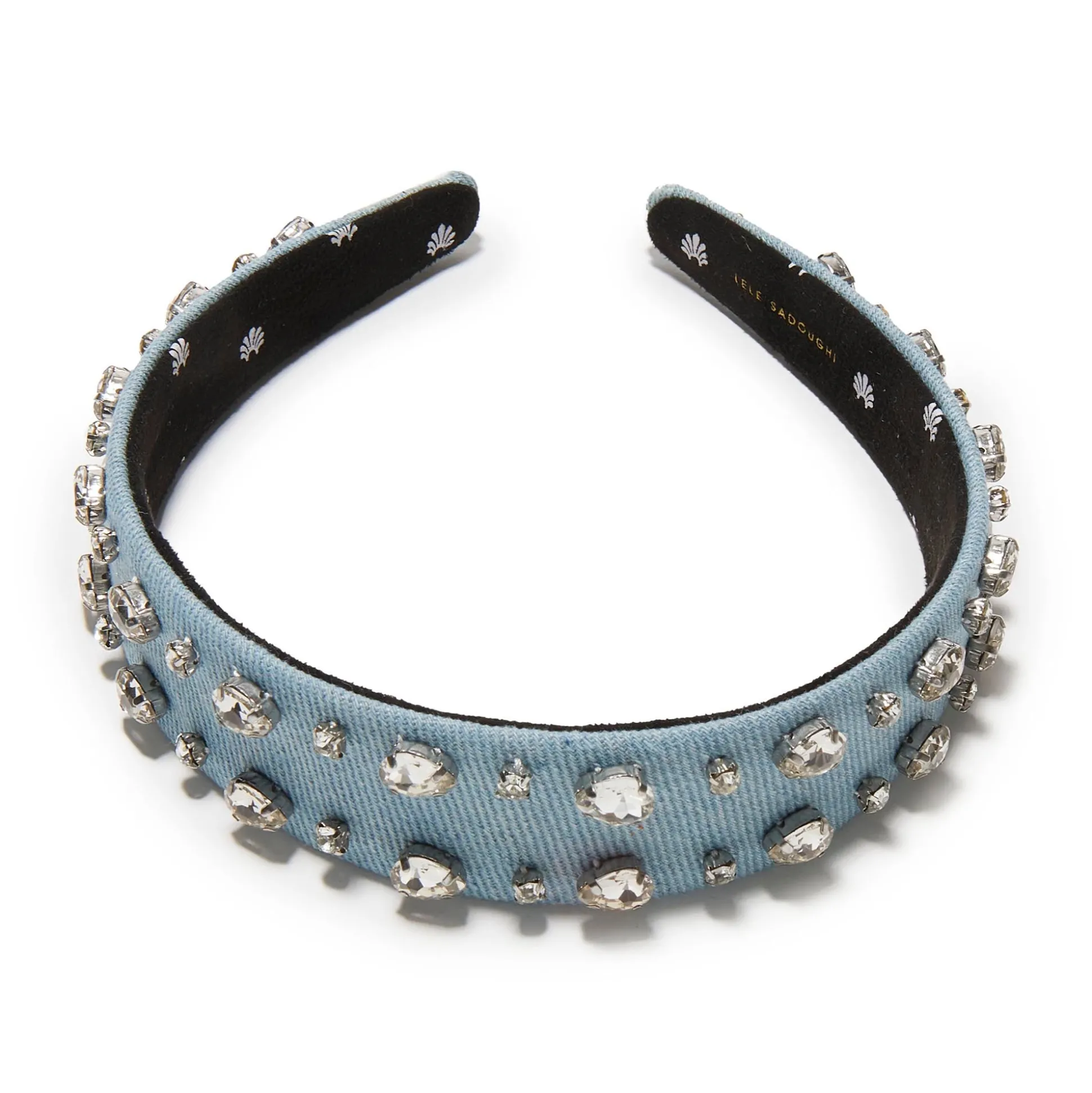 LIGHT DENIM BESSETTE CRYSTAL TRIM HEADBAND