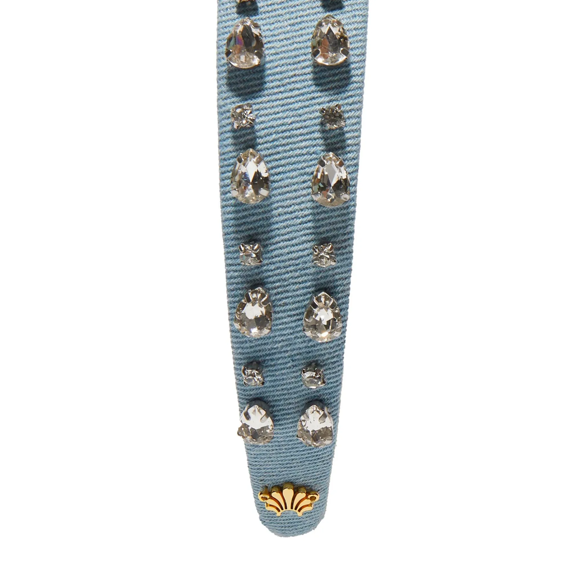 LIGHT DENIM BESSETTE CRYSTAL TRIM HEADBAND