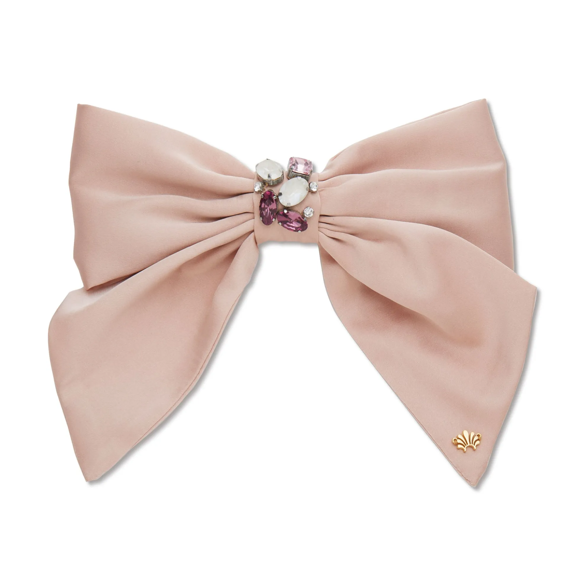 LIGHT ROSE NATALIA SWAROVSKI® BOW BARRETTE