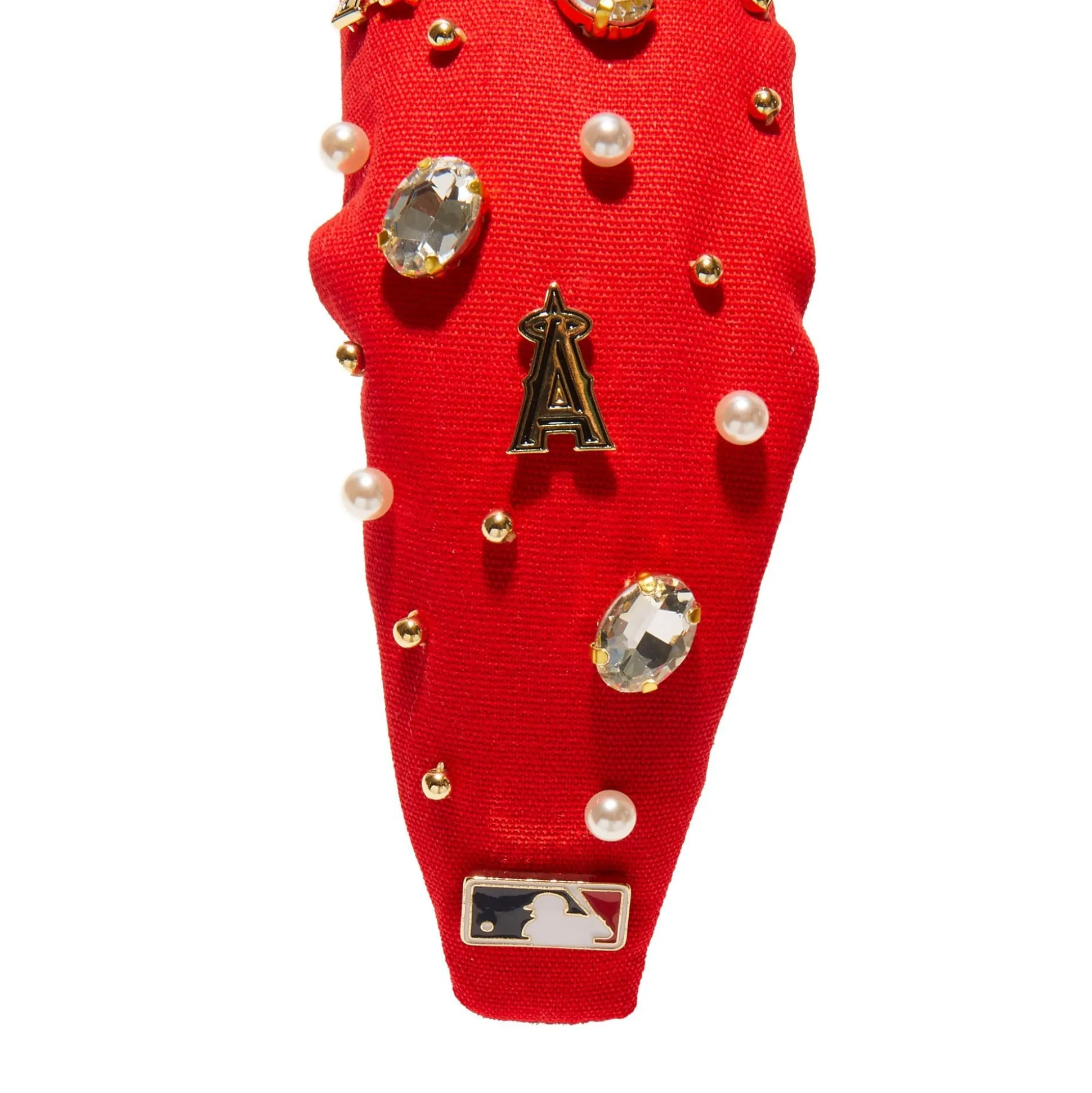 LOS ANGELES ANGELS LELE SADOUGHI / MLB RED EMBELLISHED KNOTTED HEADBAND