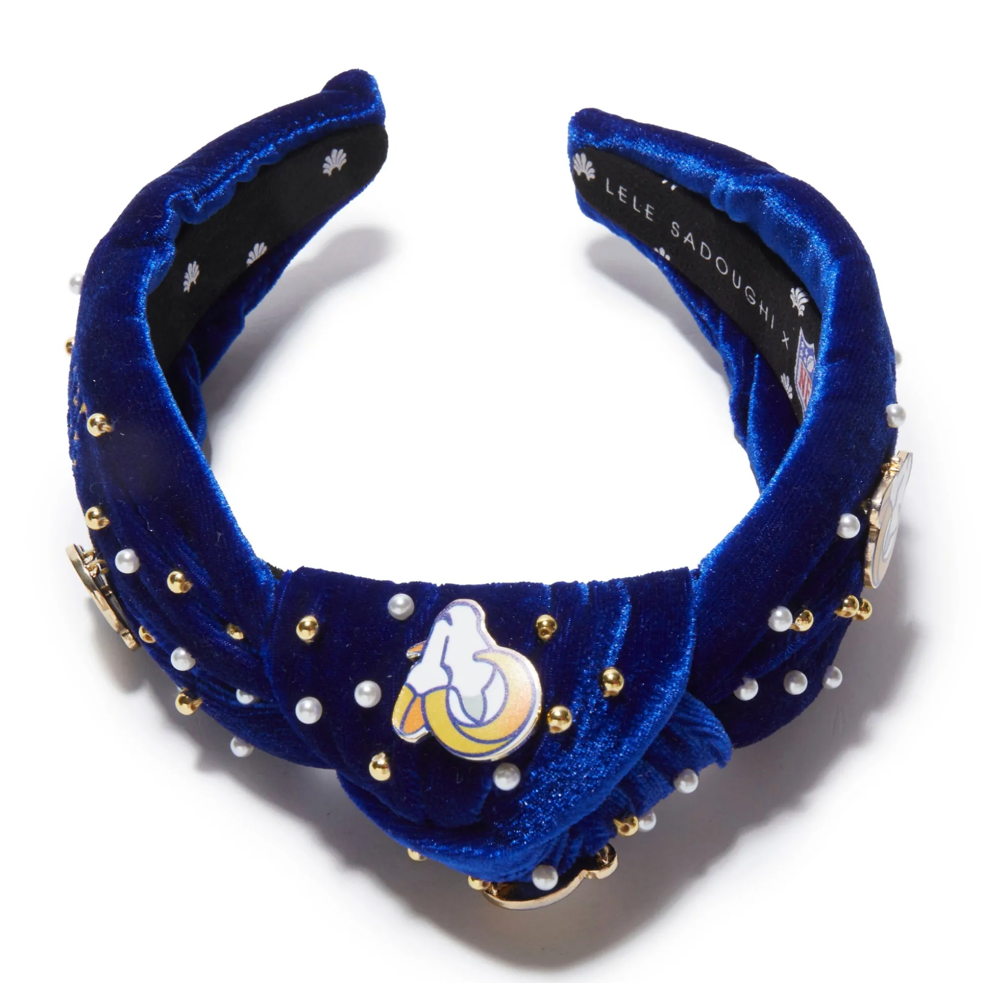 LOS ANGELES RAMS LELE SADOUGHI X NFL ROYAL EMBELLISHED KNOTTED HEADBAND