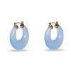 MARCH AQUAMARINE BIRTHSTONE DOUBLE HOOP