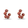 MERLOT BEADED HOOP EARRINGS