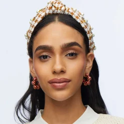 MERLOT BEADED HOOP EARRINGS