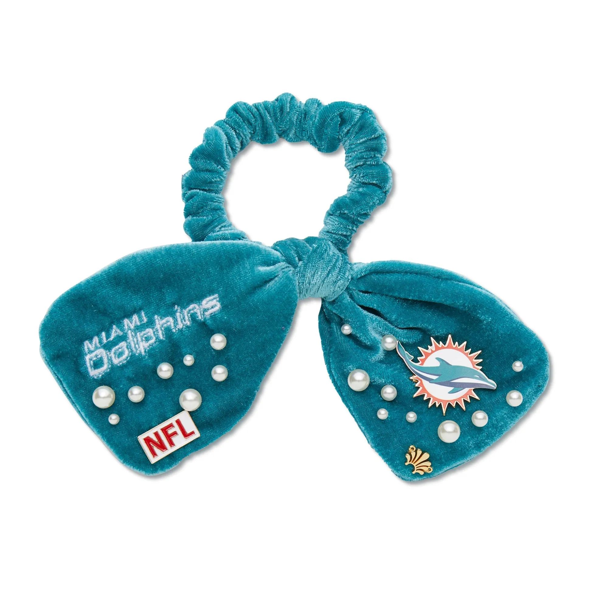 MIAMI DOLPHINS LELE SADOUGHI X NFL AQUA BOW SCRUNCHIE