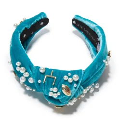 MIAMI DOLPHINS LELE SADOUGHI X NFL AQUA EMBELLISHED KNOTTED HEADBAND