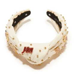 MIAMI HEAT LELE SADOUGHI / NBA IVORY EMBELLISHED KNOTTED HEADBAND
