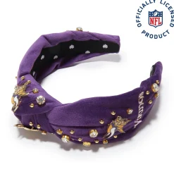 MINNESOTA VIKINGS LELE SADOUGHI X NFL PURPLE EMBELLISHED KNOTTED HEADBAND