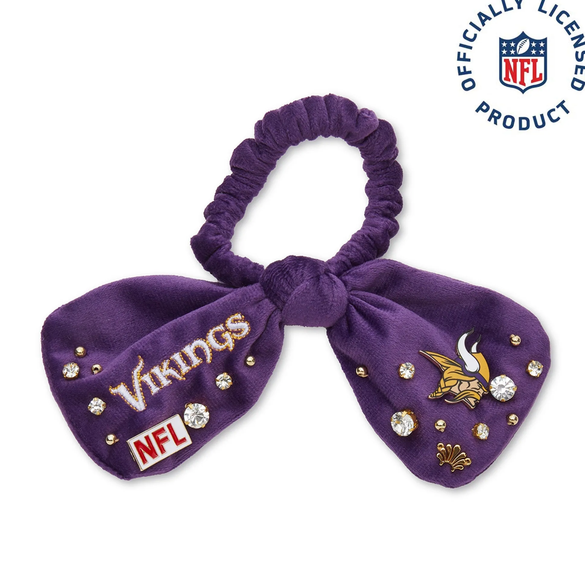 MINNESOTA VIKINGS LELE SADOUGHI X NFL PURPLE BOW SCRUNCHIE