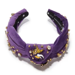 MINNESOTA VIKINGS LELE SADOUGHI X NFL PURPLE EMBELLISHED KNOTTED HEADBAND