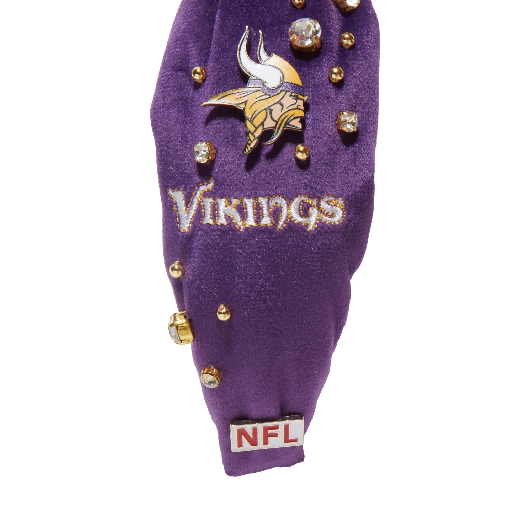 MINNESOTA VIKINGS LELE SADOUGHI X NFL PURPLE EMBELLISHED KNOTTED HEADBAND