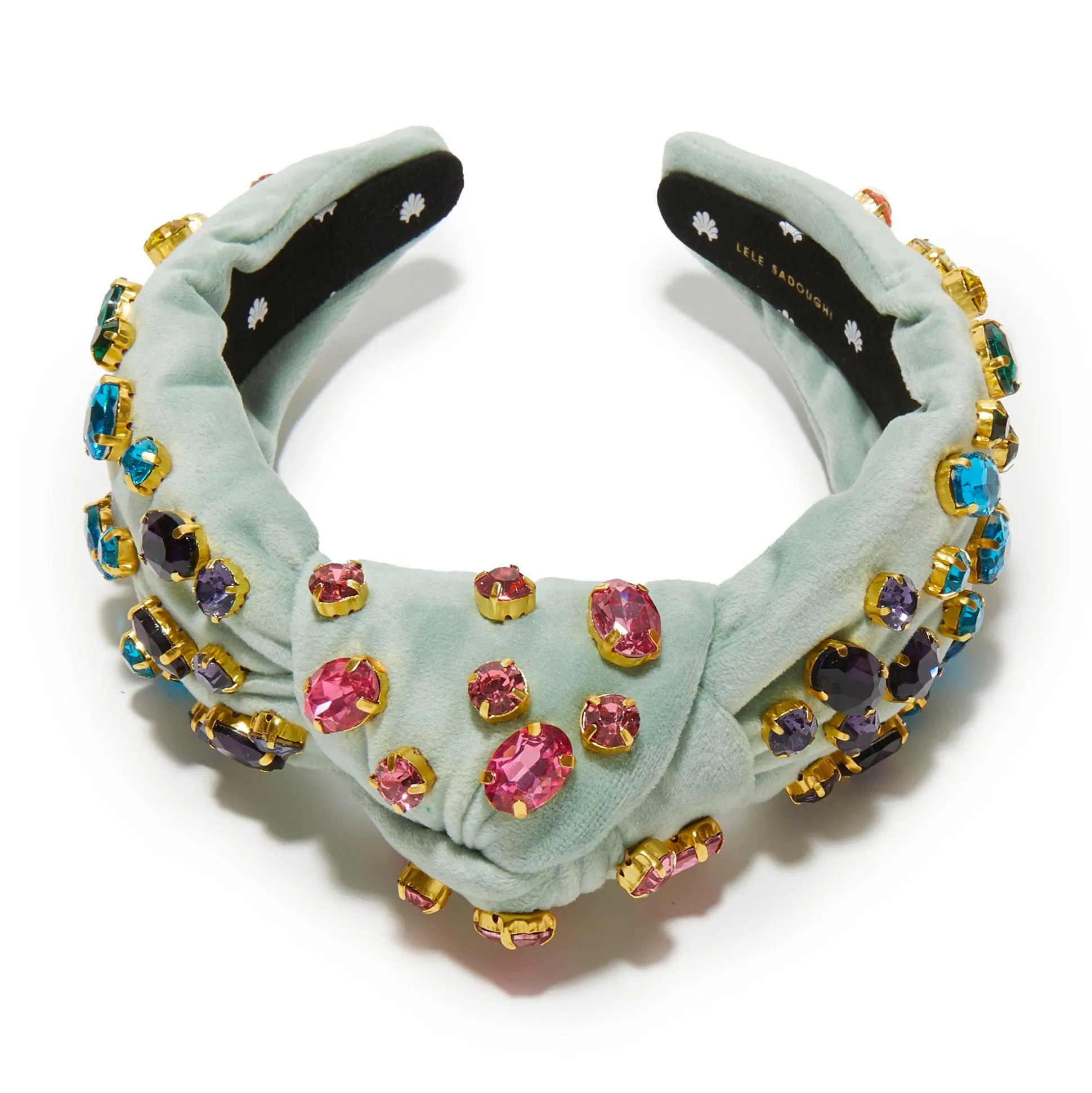 MINT RAINBOW EXCLUSIVE KNOTTED OVAL CRYSTAL HEADBAND