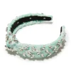 MINT SLIM KNOTTED CRYSTAL GRID HEADBAND