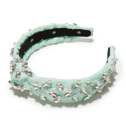 MINT SLIM KNOTTED CRYSTAL GRID HEADBAND