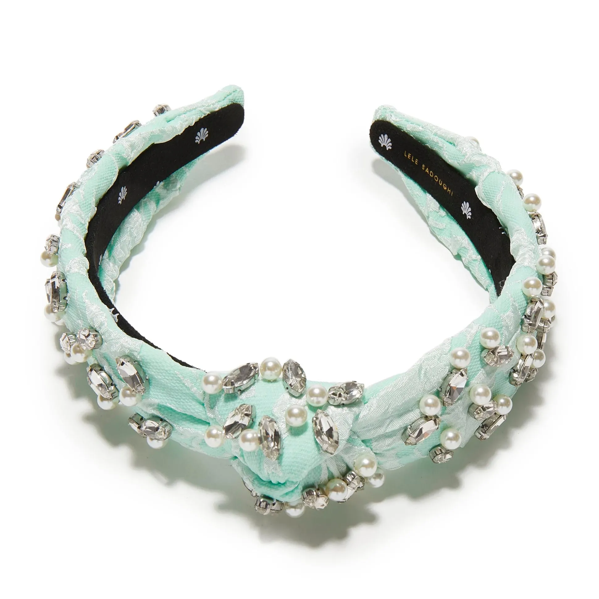 MINT SLIM KNOTTED CRYSTAL GRID HEADBAND