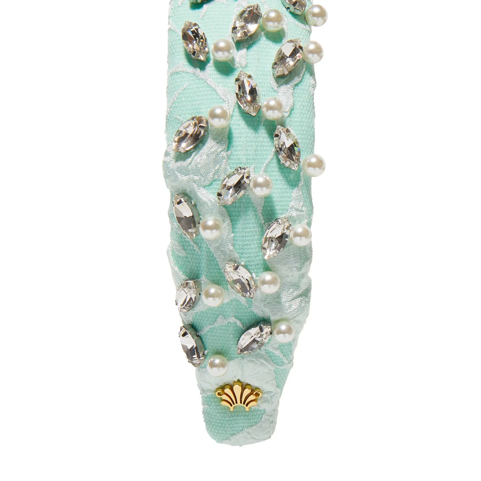 MINT SLIM KNOTTED CRYSTAL GRID HEADBAND
