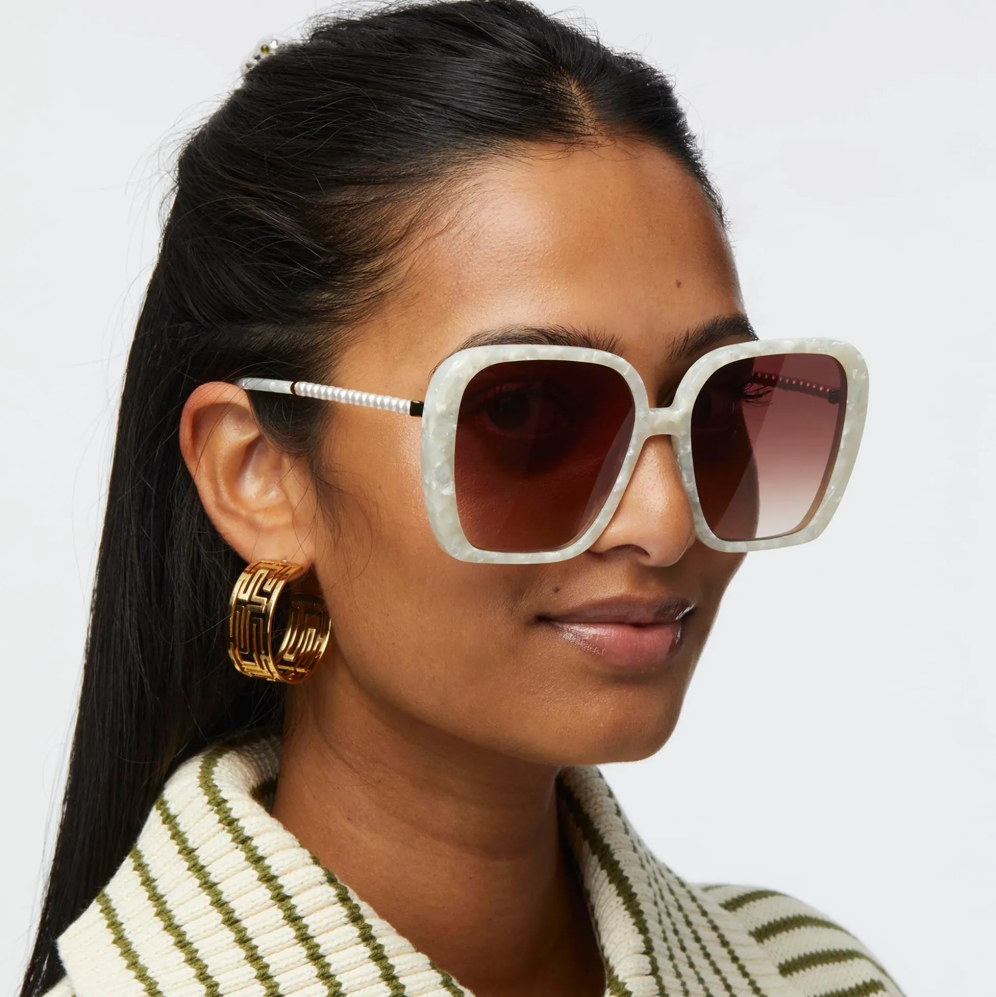 MOTHER OF PEARL ATHENS OVERSIZED SUNGLASSES